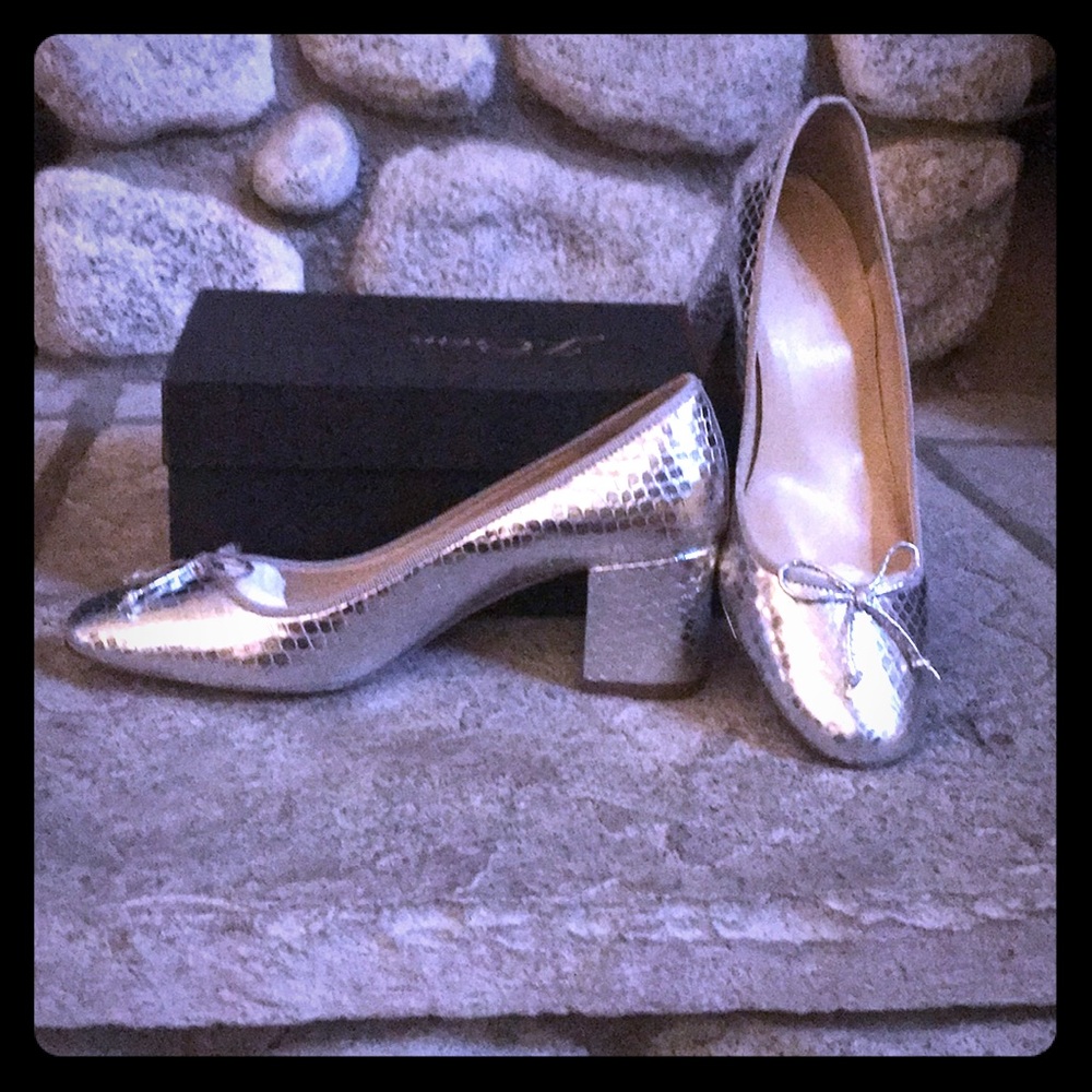 J Crew Metallic Ballet Pump